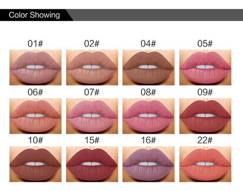 Set Combinado De Brillo Labial N De 12 Colores, Lápiz Labial