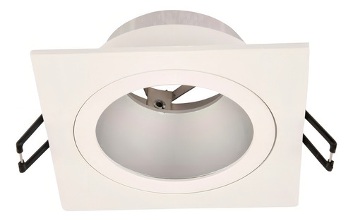 plafón Embutir Cuadrado Fijo Antideslumbrante Aluminio Macroled color blanco