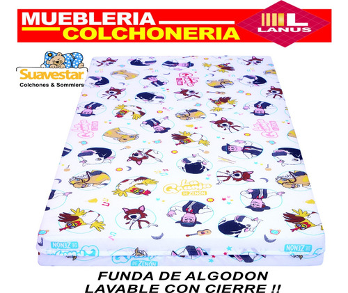 Colchon De Cuna Bebe Infantil Suavestar 120x60 Espuma