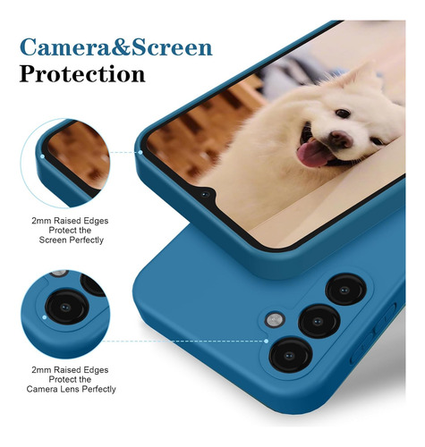 Funda Silicona Líquida Tpu Carcasa Para Galaxy A15+mica Azul Samsung Galaxy A15 4g/5g