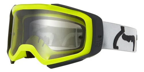 Óculos Motocross Fox Airspace Prix Para Trillhas Proteção Armação Amarelo Lente Transparente Tamanho Único (adulto)