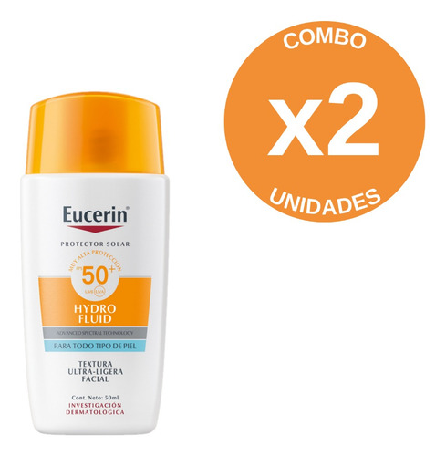 Combo X 2 Protector Solar Eucerin Fps 50 Hydro Fluid 50 Ml