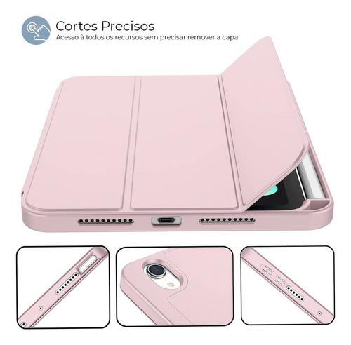 Funda Smartcover Para iPad Mini 6 + Espacio Para Pencil Rosa