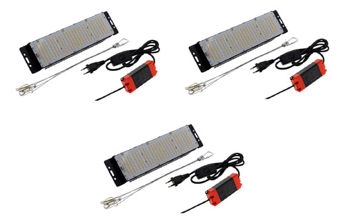 Kit 3x Painéis Grow Cultivo Led Samsung Qb Lm281b 50w Branco
