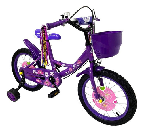 Bicicleta De Niños Fantasy Violeta Rodado 12 - Deportiva Y D