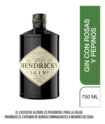 Ginebra Hendricks 750ml - mL a $350