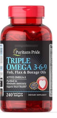 Puritan's Triple Omega 3-6-9 Aceite  Pescado)240 Softgels