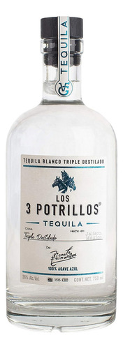 Pack De 12 Tequila Los 3 Potrillos Blanco Triple Destilado 7