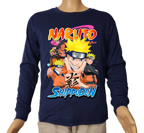 Camiseta Remera Manga Larga Naruto Shippuden Varios Colores