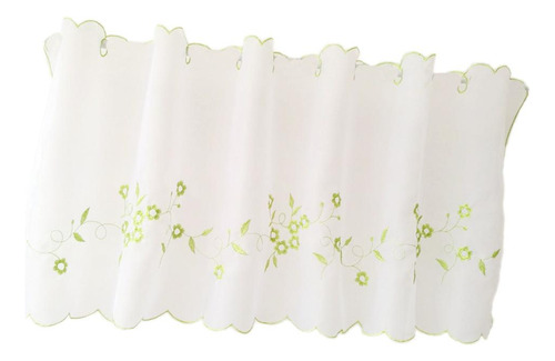 Cortinas De Ventana Bordadas Cocina Medias Verde 30x90cm