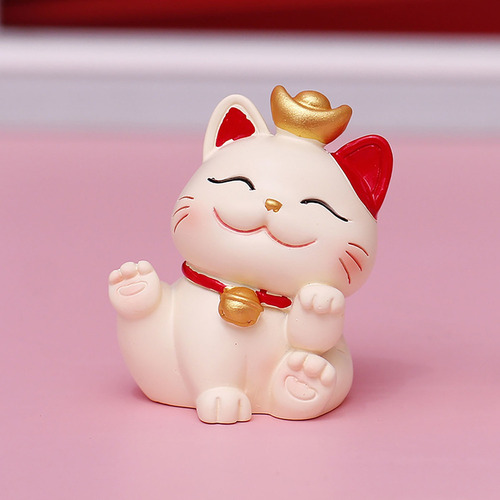 Ornamento Lucky Cat, Resina Sintética, Estátua