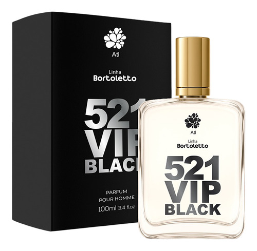 Perfume 521 Vip Black 100ml Atlântica Natural - Bortoletto