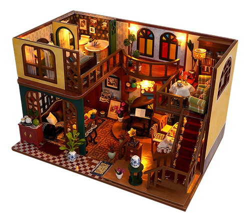 Q Kits De Casa De Muñecas En Miniatura De Madera, Juguetes