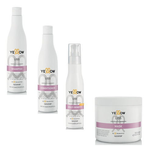 Kit Para Cabelos Com Química Yellow Liss - 4 Produtos 