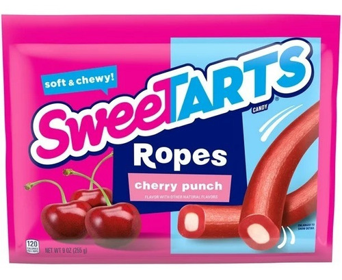 Sweetarts Soft & Chewy Ropes Cereza Punch 255g