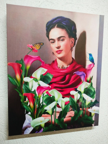 Cuadro De Frida Kahlo Con Alcatraces En Bastidor 30 X 24 Cms