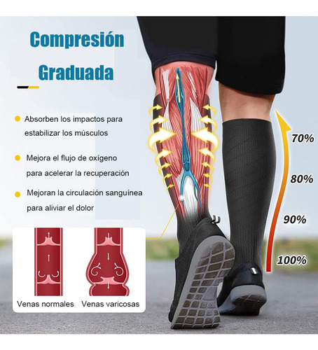 Calcetines De Compresión Mujer Y Hombre, 6 Pares De Medias