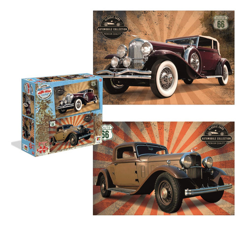 Puzzle Autos Vintage Incluye 2 X 1000 Pcs Variedades - Toyng