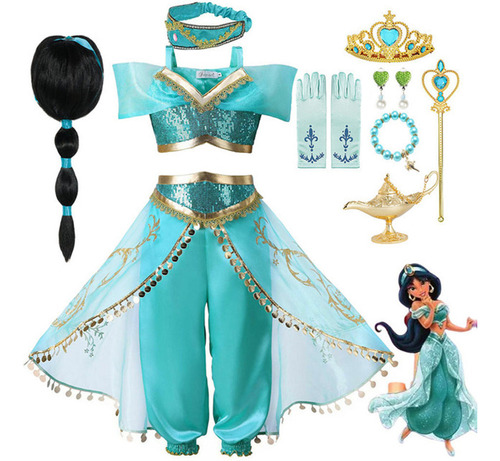 Disfraz De Fiesta De Halloween, Vestido De Princesa Jasmine