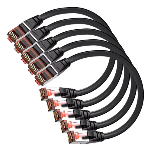 Cables De Red Para Interiores, Mxehc-005, 5pzas, 0.25m, Negr