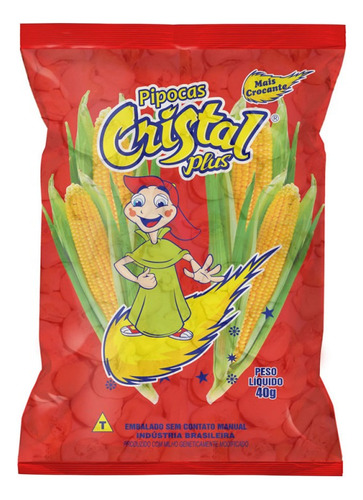 Pipoca De Canjica Doce Sem Glúten Cristal Plus Pacote 60g
