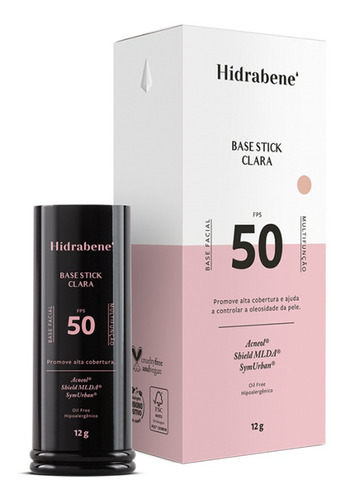 Hidrabene Base Facial Stick 50 Fps Multifunção 12g Cor Bege Claro