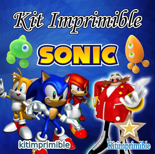 Kit Imprimible Sonic + Candy Bar Invitaciones Niño (a)