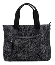 Comprar Cartera De Mujer Con Tira Larga Ecocuero Animalprint Sharon Negro Animal Print Plata Negro
