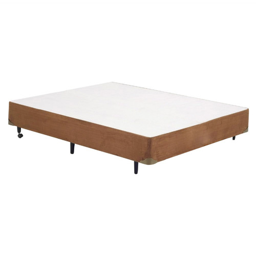 Cama Box Casal Universal Camurça Marrom - 138x188 Casal Padr