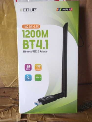 Adaptador Edup Wifi Usb Con Bluetooth 1200mbps Doble Banda