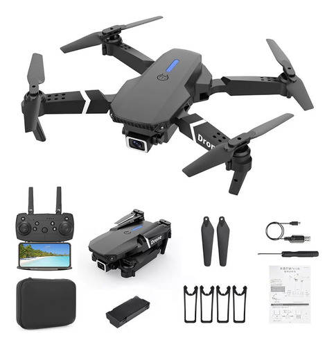 Dron Cuadricóptero con Control Remoto Cámara 4k 1 Batería Color Negro