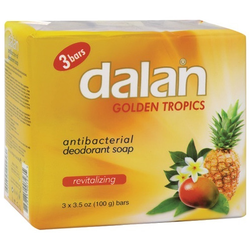 Jabon Tocador Antibacterial Golden Tropics 3pack 115gr Dalan