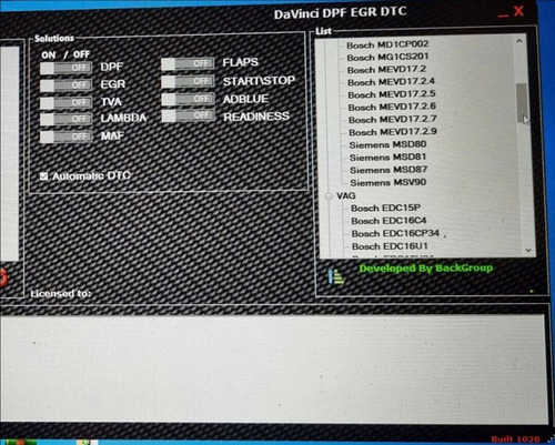 Software Davinci 1.0.28 ¡nuevo! ¡fuera De Dpf Egr Lambda Adb