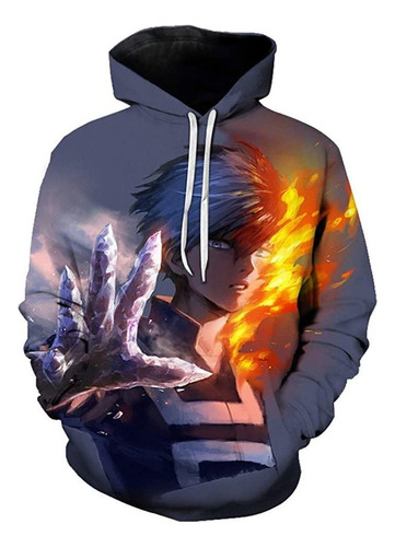 Todoroki Shoto Cosplay 3d Printe Sudadera Con Capucha