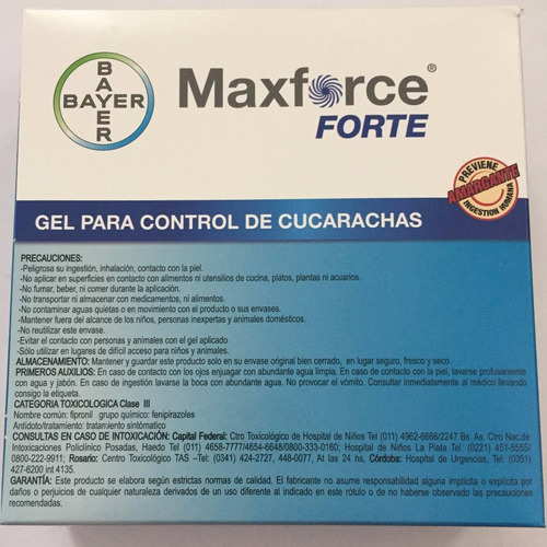 Imagen 3 de 3 de Jeringa Maxforce Bayer, Matacucarachas, 30gr.