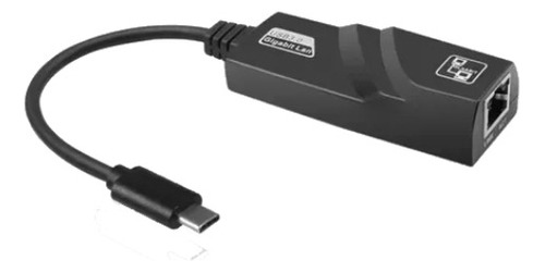 Cabo Adaptador Type-c Para Rj45 Lan Gigabit 10/1000mbps Cor Preto