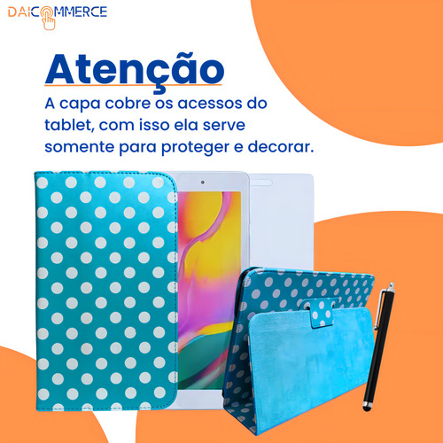 Capa Adaptável P/tablet Galaxy Tab A 8 T290 + Caneta Touch Cor Flor Escura