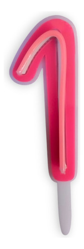2 Pack Velas 15cm P/ Pastel Luz Neon Números Cumpleaños Vela