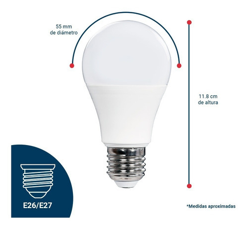 Foco Icon A65 Led Consume 15w Alumbra 100w Luz Cálida Luz Blanco cálido