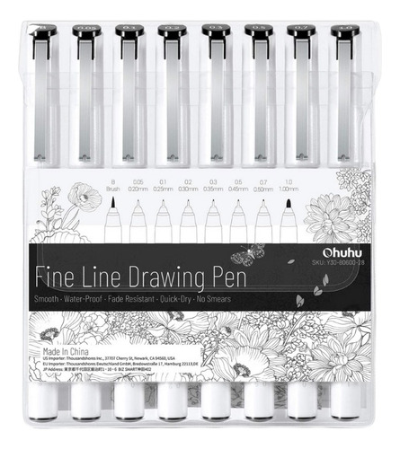 Ohuhu Estilógrafos Fineliner Marcador Para Dibujo  Set X8