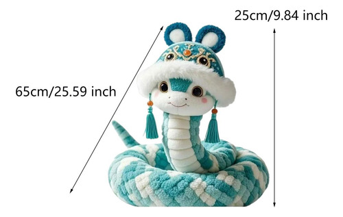 Serpiente Animal Relleno Año Nuevo Chino Juguete Azul 25cm