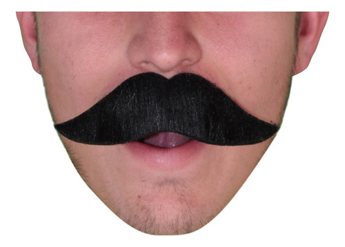 Bigote Casual Mostacho Disfraz Fiestas Halloween Color Negro