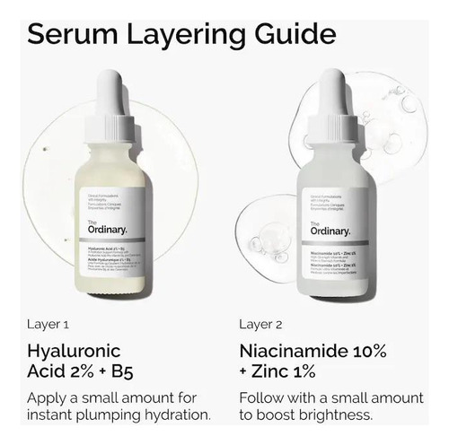 The Ordinary The Skin Support Set With Niacinamide + Hyaluro Todo Tipo De Piel Día/noche
