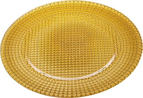 Juego Platos Vajilla Cristal 6 Piezas 31.75 Cm Gold 5234848