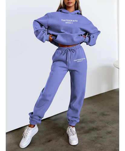 Conjunto De Pantalones Tipo Sudadera Casual Con Capucha A La