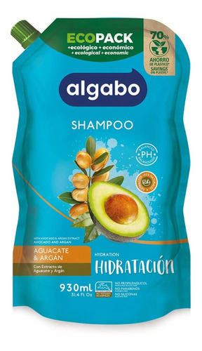 Repuesto Ecopack Shampoo Hidratación 930ml Algabo