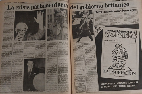 Diario Conviccion 30/4/1982 Guerra Malvinas,reagan,thatcher (Usado)