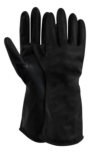 Guantes Látex Uso Industrial Negro X 12 Pares Pack Albañil 9