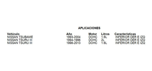 Kit De Horquillas Inferior Der E Izq Tsuru Iii 2010 1.6l