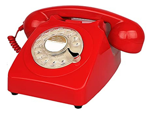 Telefono Antiguo Teléfonos Con Dial Rotatorio Rojo Benotek 